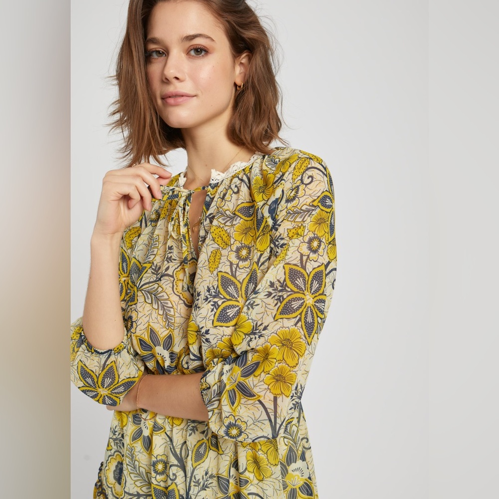 PAINTED THREADS FLORAL 3/4 SLEEVE DRESS 🌼IN STORES🌼